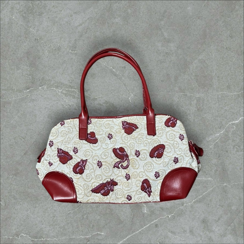Embroidered Red Hat Lady Bag